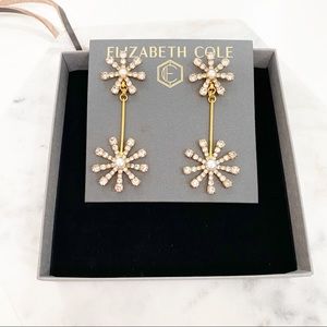 Elizabeth Cole Gold and White Starburst Earrings